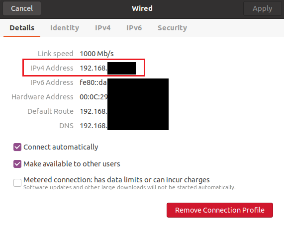 local IP address in ubuntu
